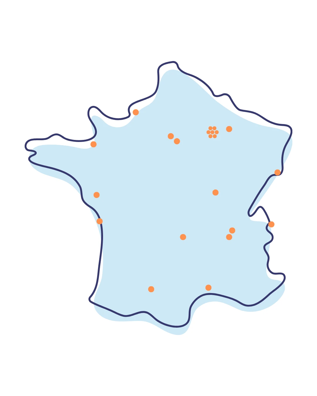 Carte de France du réseau